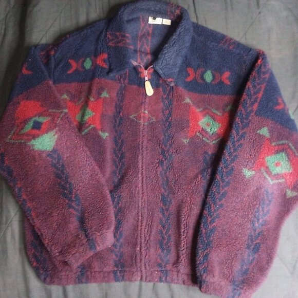 Vintage Woolrich Southwest Aztec Zipper Fleece Jacket - Picture 2 of 5